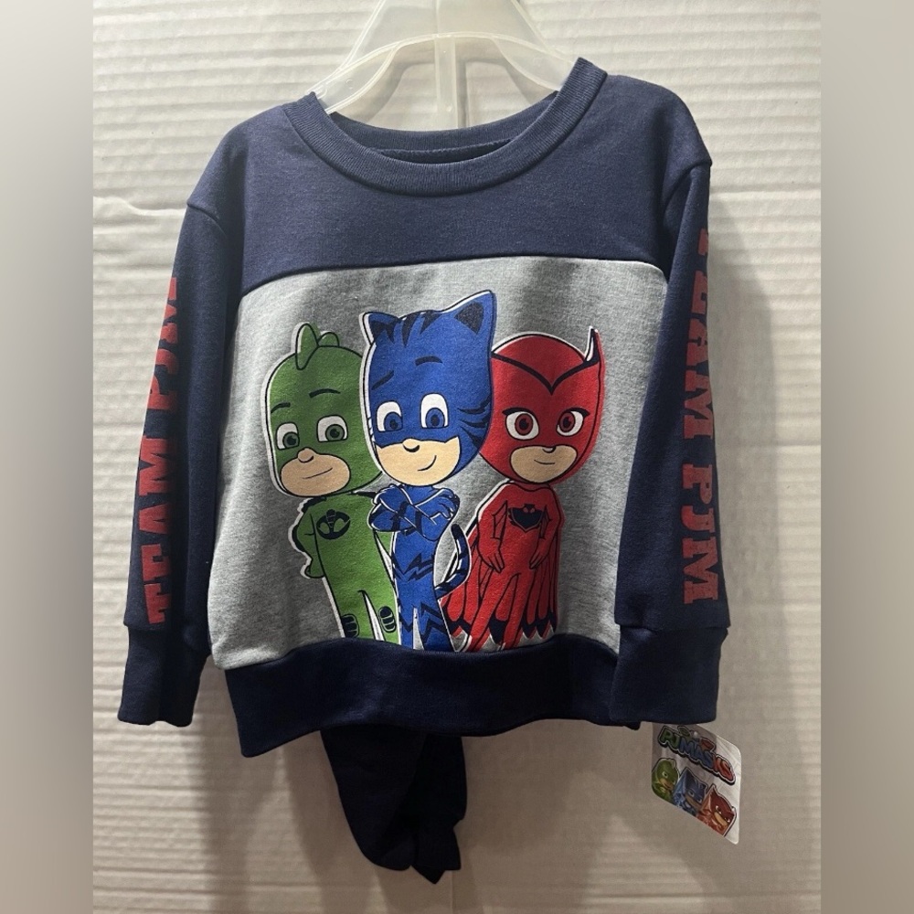 PJ Masks Navy Blue Crewneck Set with Catboy, Gekko & Owlette Boys Size 18 Month